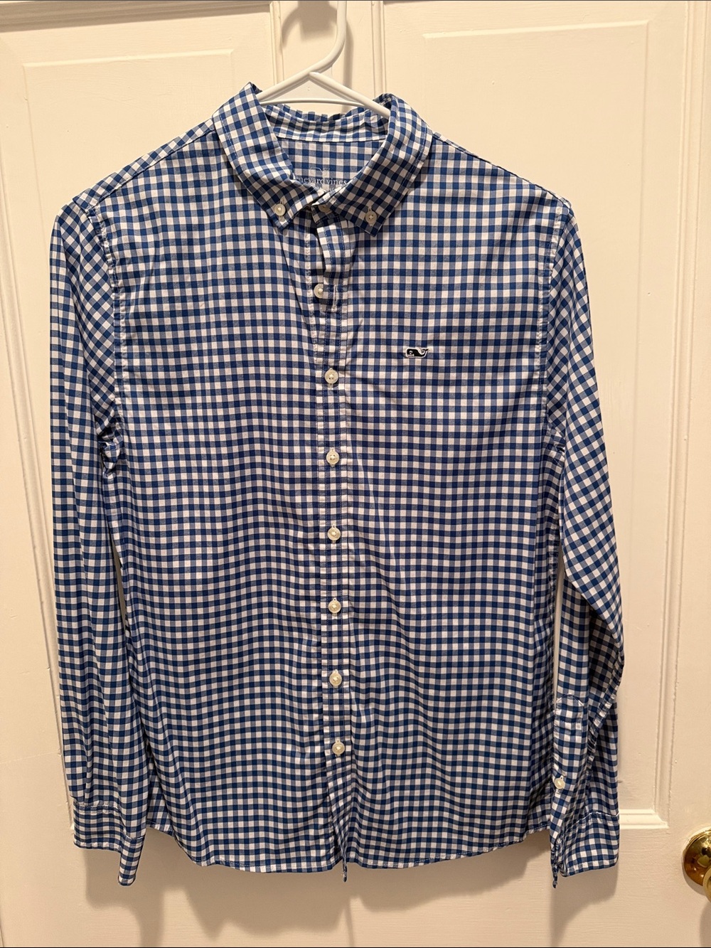 Vineyard Vines Blue and White Gingham Button-Down Shirt - Kids